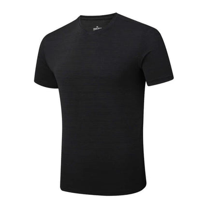 Mens Lightweight Short Sleeve Running Jacket For Summer black thin breathable polyester blend tee for warm-weather training