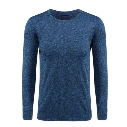Men's Long Sleeve Quick Dry Running Shirt Slim Fit Plus Sizes - blue slim-fit moisture-wicking polyester training top