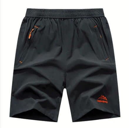 Men's Loose Running Capris Mid Waist Available In Large Sizes - black mid-waist loose running capri shorts with zip pockets for gym and outdoor training