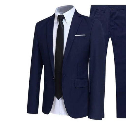 Men's 3-Piece Suit for Wedding and Business Events - navy jacket, pants and white shirt set for ceremonies and corporate gatherings