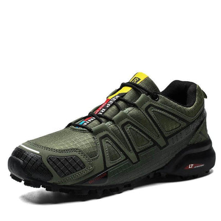 Mens Plus Size Outdoor Climbing Sneakers For Trail Walking Comfort - olive green breathable mesh trail shoe with textured rubber outsole