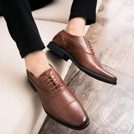 Mens Retro Oxford Leather Dress Shoes In Black And Brown - brown microfiber leather oxford with rubber sole for office and formal wear