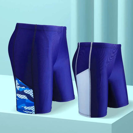 Children's Swimming Trunks Summer Professional Teenagers Quick-drying - navy blue boys' quick-dry swim shorts with side panels, sizes L-5XL