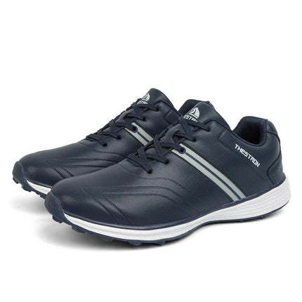 Men's Waterproof Lightweight Golf Sneakers For Outdoor - low-profile waterproof golf sneakers with rubber outsole for traction on wet turf and walkways