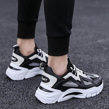 Men's White Breathable Non Slip Sneakers For Everyday Walking - lightweight flying-weave breathable casual walking shoes with non-slip PVC sole