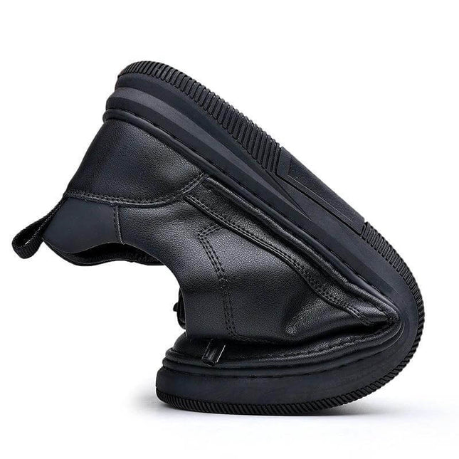 Men's White Leather Round Toe Casual Shoes Small Sizes 38 To 44 - black leather flexible foldable casual shoe for travel and office