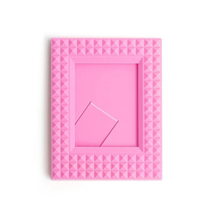 Mini 3 Inch Rivet Vertical Color Photo Frame For Polaroid Photos - pink ABS compact vertical frame for Polaroid-style photos on desk