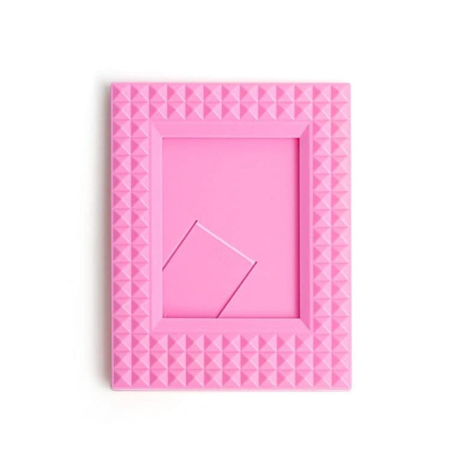 Mini 3 Inch Rivet Vertical Color Photo Frame For Polaroid Photos - pink ABS compact vertical frame for Polaroid-style photos on desk