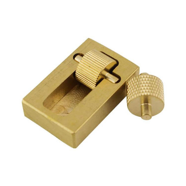 Mini Brass Edge Oil Box For Daily Leather Care Tasks - compact brass edge oil box with knurled cap and roller for daily leather maintenance