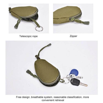 Mini Outdoor EDC Compact Carrying Bag 13x8 cm For Keys And Coins olive Oxford cloth key coin pouch with zipper and key ring