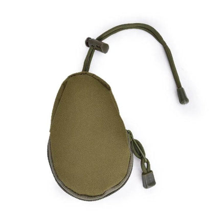 Mini Outdoor EDC Compact Carrying Bag 13x8 cm For Keys And Coins - olive green Oxford cloth pouch for keys and coins, zipper and drawcord