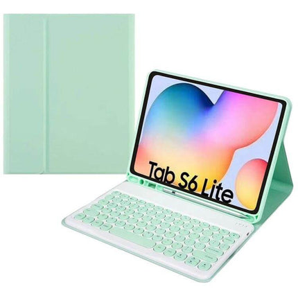 Leather Keyboard Case With Pen Slot For 10.4 Inch Tablet - mint detachable Bluetooth keyboard folio with pen slot and multiple viewing angles