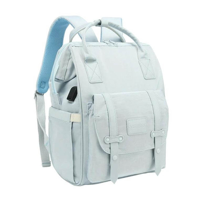 Multifunctional Mommy Bag Large Capacity Baby Care Backpack with insulated bottle pocket, multiple compartments for diapers, clothes and wipes