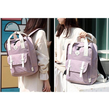 Multifunctional Waterproof Laptop Bag For 13-15.6 Inch Laptops - pink waterproof backpack with padded laptop compartment and front pockets
