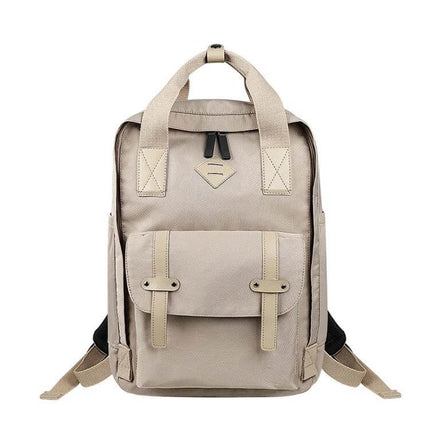 Multifunctional Waterproof Laptop Bag For 13-15.6 Inch Laptops beige backpack with waterproof polyester, shock-resistant padding, commuter and travel design