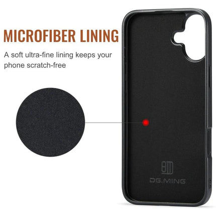 DG.MING Leather Phone Case With Card Holder For Everyday Commuting And On The Go Practical Everyday Essential showing microfiber lining and PC/TPU core