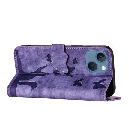 Leather Flip Phone Case With Card Slot For Daily Use - purple PU leather wallet case with card slots and stand for everyday protection