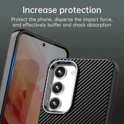 Samsung Galaxy S23 Case Everyday Protection slim carbon-fiber textured phone case with raised camera lip for shock absorption and daily scratch resistance