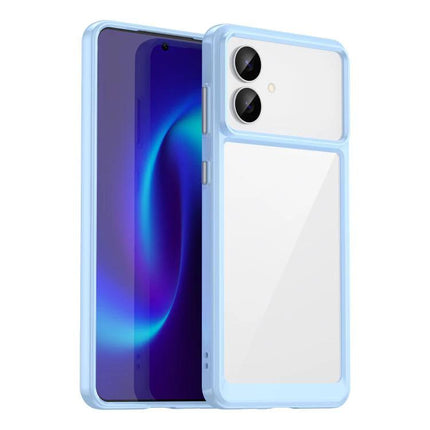 Acrylic Phone Case For Samsung Galaxy Everyday Protection For Daily Life And Handling During Commutes - clear acrylic exterior with blue TPU frame