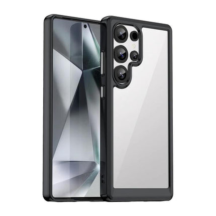 Colorful Samsung Galaxy Case For Everyday Protection - clear acrylic back, black TPU bumper for scratch and bump protection