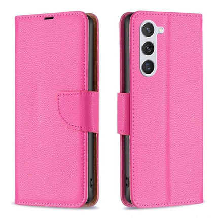 Leather Flip Phone Case With Card Slots in pink PU leather with card pockets, TPU lining and built-in kickstand