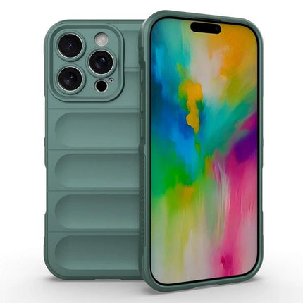 Phone Case for iPhone 16 Pro and 16 Plus Daily Use slim green TPU protective case showing front screen and textured back