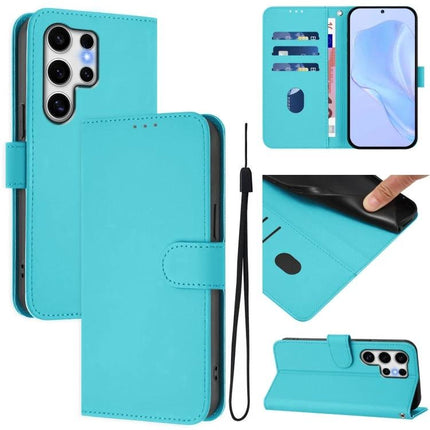 Leather Phone Case With Lanyard For Daily Essentials Carry And Easy On The Go Access - turquoise PU leather wallet case with card slots and detachable lanyard