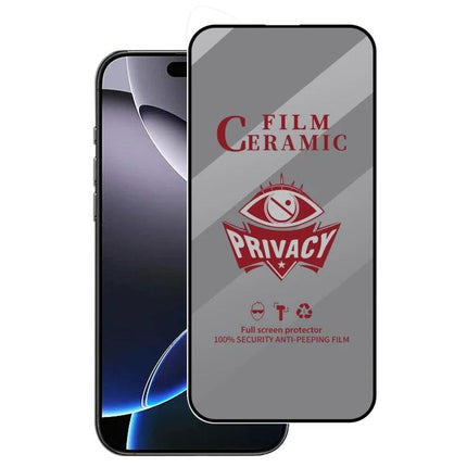 iPhone Privacy Film For Daily Screen Protection On The Go showing privacy ceramic anti-peeping screen protector on an iPhone