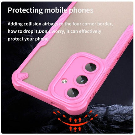 Armor Glaze Case For Samsung Phones Everyday Protection For Daily Commute And Work pink slim PC TPU case with raised camera and corner airbags