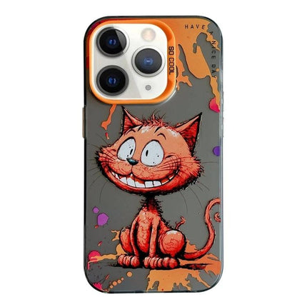 Animal Pattern Phone Case for Everyday Protection - vibrant oil-painting cartoon orange cat on durable TPU PC protective case
