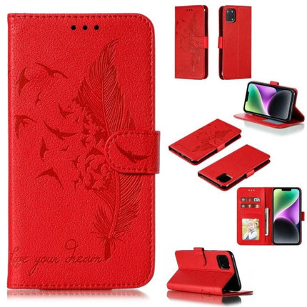 Leather Phone Case for Everyday Carry and Protection - red genuine leather wallet case with card slots, horizontal viewing stand, slim commuter design
