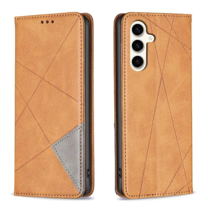 Leather Phone Case for Daily Use and Card Storage - tan PU leather wallet case with card slots and TPU frame, front pocket and camera cutout