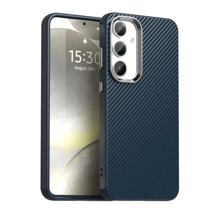 Samsung Phone Case For Everyday Protection Durable And Practical For Daily Use And Travel - navy textured carbon-fiber look protective case