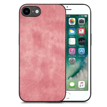 Vintage Leather Phone Case For Everyday Use in pink, slim TPU+PC protective cover with vintage leather texture for daily commutes
