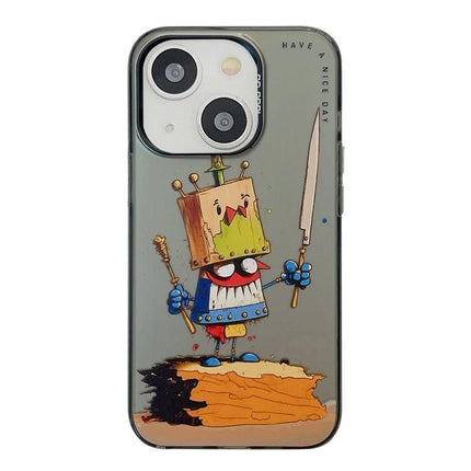 Animal Pattern Phone Case For Everyday iPhone Protection During Commutes, Work, And Daily Use - whimsical knight character TPU PC slim case