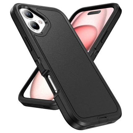 Waterproof Phone Case For Daily On-The-Go Protection - black 3-layer durable shockproof phone case with easy port and button access