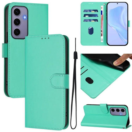 Leather Phone Case With Lanyard For Daily Carry And Easy Viewing On The Go For Commute - mint green PU leather wallet case with lanyard and card slots
