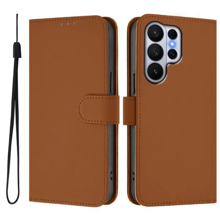 Essential Leather Phone Case With Card Slots For Daily Use in brown PU leather wallet case with wrist strap and camera cutout