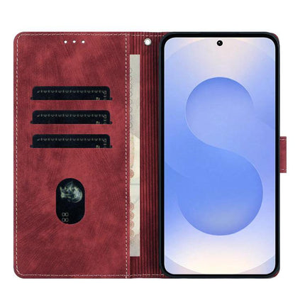 Everyday Leather Phone Case With Card Slots red folio wallet case showing three card slots and cash pocket with phone inside