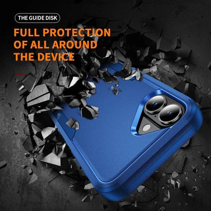 iPhone 16 Shockproof Case for Everyday Protection - blue TPU+PC slim shockproof shell showcasing full edge and camera protection
