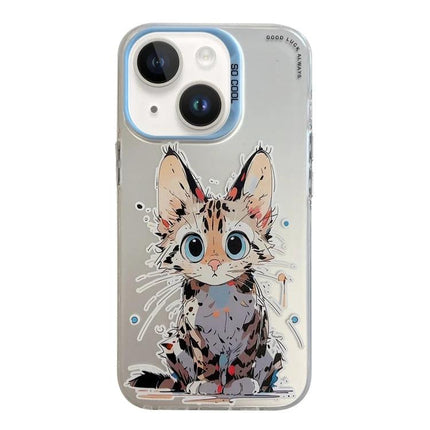 iPhone Case With Animal Pattern For Everyday Protection During Commutes And Daily Use - clear TPU PC case with oil-painting style kitten design for daily protection