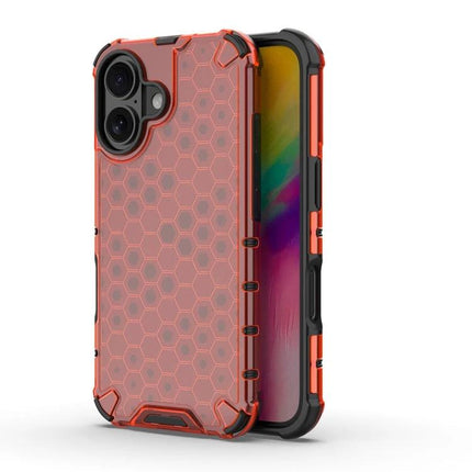 iPhone Case For Everyday Protection During Daily Commutes, Work, And Errands For Easy Handling - translucent red TPU+PC honeycomb shockproof case