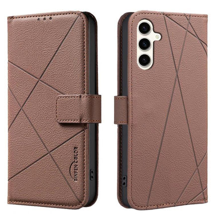 Leather Phone Case With Card Slots For Everyday Use in brown textured folio with three card slots and magnetic closure