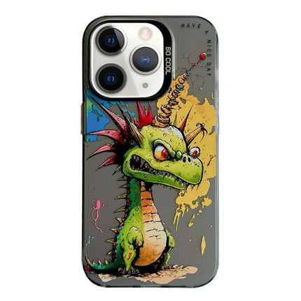 Animal Pattern Phone Case for Everyday Protection with vibrant oil-painting dragon creature design, durable TPU and PC construction