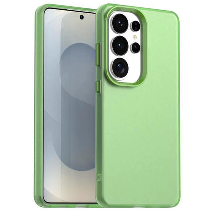 Essential Phone Case for Everyday Protection - slim green TPU PC PET case showing front and back with raised camera protection
