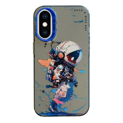 Animal Pattern Phone Case For Everyday Use - slim TPU frame PC back phone case with colorful astronaut animal-style graphic, camera and control cutouts, durable protection