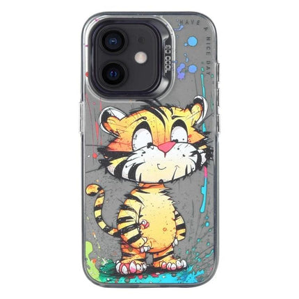 Stylish Animal Pattern Phone Case for iPhone Everyday Use - slim TPU PC tiger cartoon design, protective scratch-resistant grip