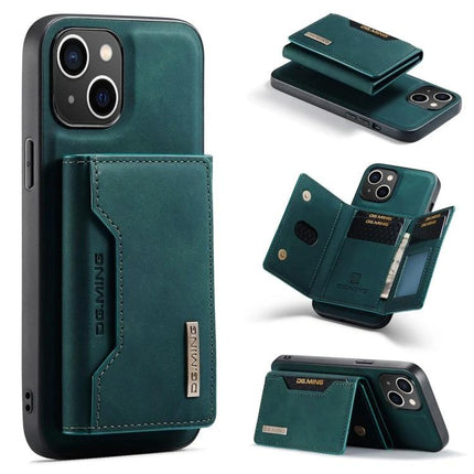 DG.MING Leather Wallet Case for Daily iPhone Carry slim green leather wallet case with card slots and cash pocket for everyday use