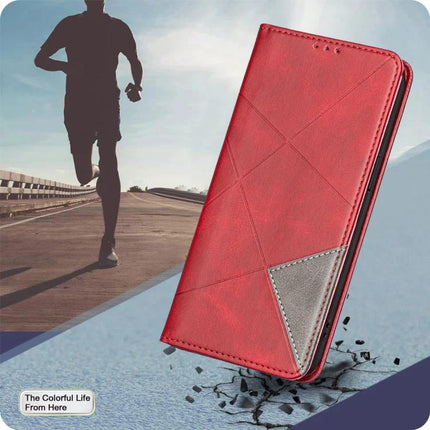 Leather Phone Case With Card Slot in red PU leather with TPU interior, card slots and kickstand for hands-free use