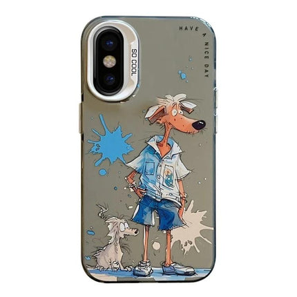iPhone Case Animal Print for Everyday Protection - slim TPU PC shell with subtle cartoon dog print, lightweight scratch and drop protection
